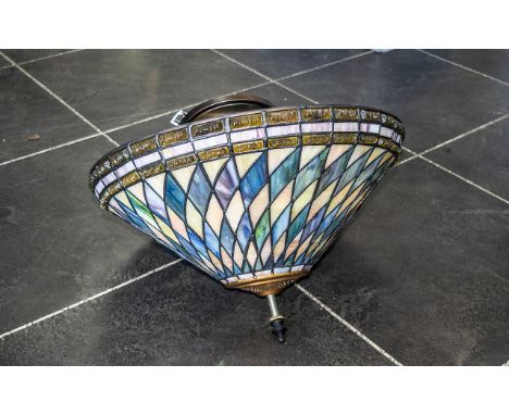 A Tiffany Style Glass Ceiling Light of typical form. 16 inches. 