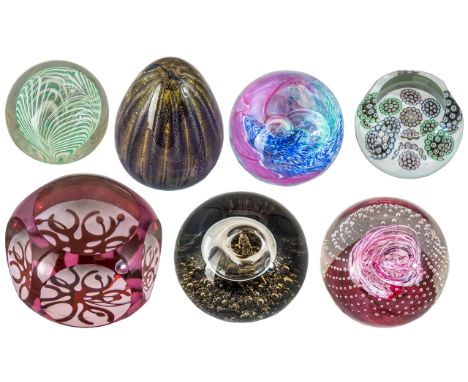 Excellent Collection of Vintage Signed Glass Paperweights. Comprises 1/ Caithness, Mosaic. 2/ Edinburgh Ltd Edition Paperweig