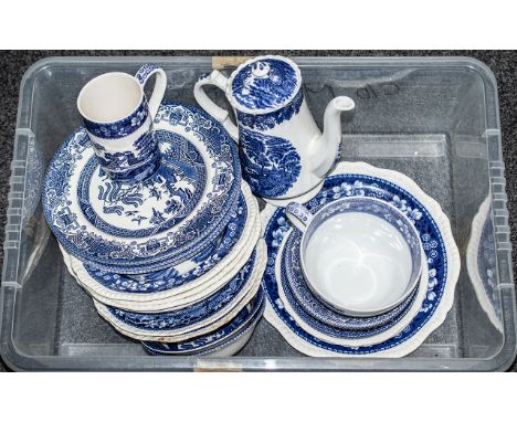 Collection of Blue &amp; White China, comprising Mason's 'Vista' three large bowls, Copeland four large bowls, Mason's 'Vista