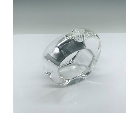 Beautiful candle holder made from clear crystal. Orrefors mark etched on the bottom. The item comes in its original box which