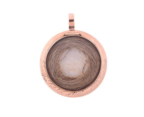 A GEORGE III GOLD LOCKET   CIRCA 1794 The circular locket with a gold border inscribed Dorothy Duchess of Portland. Ob t 3 Ju