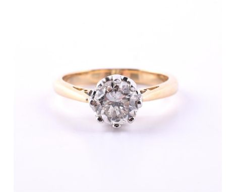 A SINGLE STONE DIAMOND RING The brilliant cut diamond estimated to weigh 1.14 carats, in an eight claw setting, the polished 