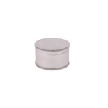 A SILVER CIRCULAR BISCUIT BOX