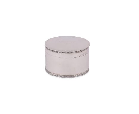 A SILVER CIRCULAR BISCUIT BOX R. & S. GARRARD & CO., LONDON 1912 With gadrooned borders 13.5cm (5 1/4in) diameter 428g (13.75