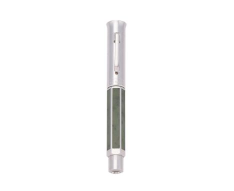 GRAF VON FABER- CASTELL, PEN OF THE YEAR 2011 A LIMITED EDITION PLATINUM PLATED AND JADE FOUNTAIN PEN, NO. 0385/1761, CIRCA 2