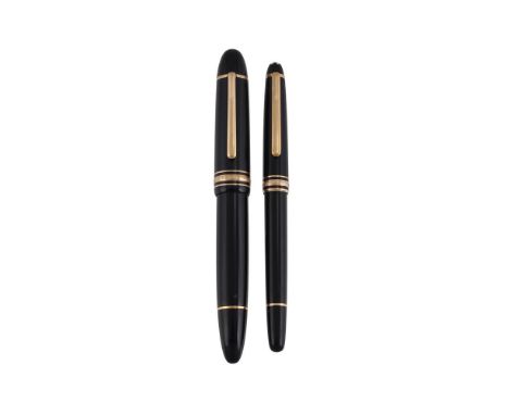 MONTBLANC, MEISTERSTUCK, 149  A BLACK FOUNTAIN PEN, NO. CH1011613Cap and Barrel: Black cap and barrel, the cap with a gilt cl