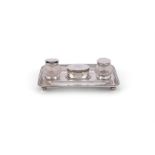 A SILVER OBLONG INKSTAND