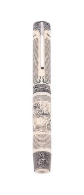 VISCONTI, DECLARATION OF INDEPENDENCE 1776  A SILVER COLOURED AND IVORY COLOURED RESIN FOUNTAIN PEN, NO. 120/776Cap and Barre