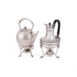 Y AN EDWARDIAN SILVER COFFEE BIGGIN ON STAND