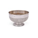 A VICTORIAN SILVER PEDESTAL ROSE BOWL