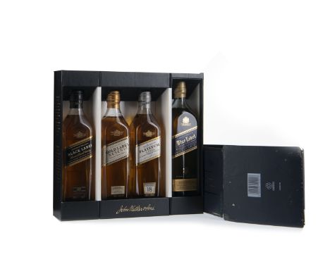 JOHNNIE WALKER COLLECTION (4x20CL) Blended Scotch Whisky Includes Johnnie Walker Blue Label (40%), Platinum Label aged 18 yea