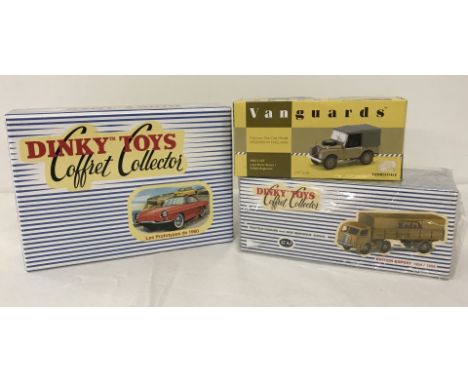 3 modern boxed die cast vehicles comprising; 2 boxed French Dinky vehicle sets, a Kodak advertising lorry 1954/56 & a "Les Pr