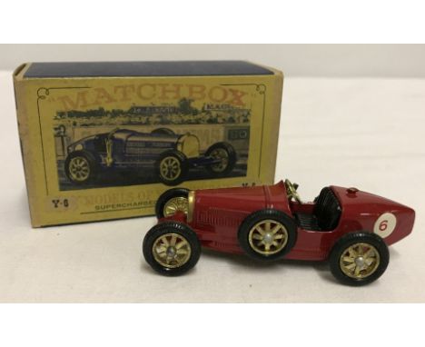 Boxed Matchbox Model of Yesteryear car Y-6 - Supercharged Bugatti type 35.  