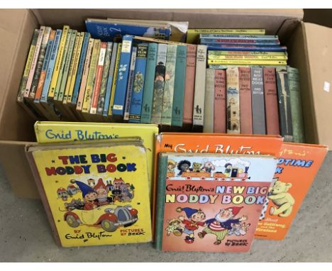 A box of vintage Enid Blyton books. To include Noddy books, and hardback & paperback mystery novels. 
