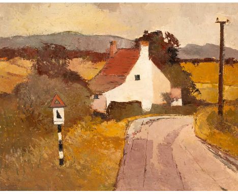 ARR Ferdinand Cirel (1884-1968)Hill Cottagelandscape with white house to foregroundsigned lower leftoil on board  39cm x 49cm