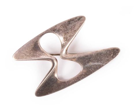 A Georg Jensen silver brooch of open organic form, marked 369approximately 6cm