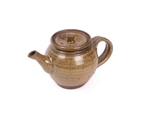 ARR Mike Dodd (born 1943) a green stoneware teapot, 14cm high