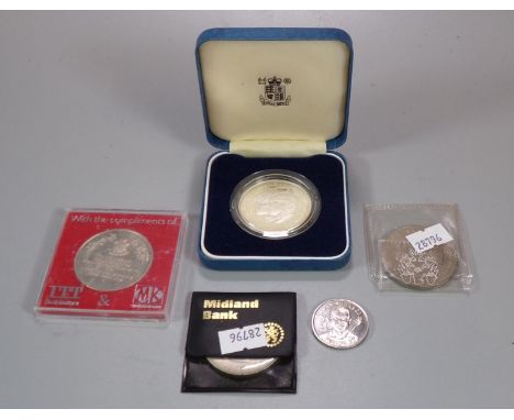 The Royal mint silver commemorative coin, The Marriage of The Prince of Wales and Lady Diana Spencer 1981 together with other