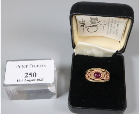 9ct Clogau gold and ruby ring.  Size K.  5.4g approx.  (B.P. 21% + VAT) 