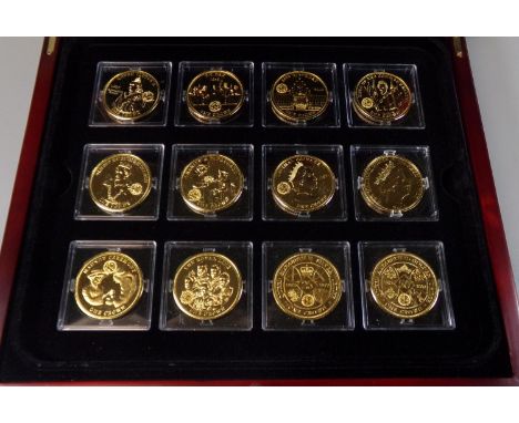 London Mint Office 24 coin collection Royal House of Windsor gold plated. (B.P. 21% + VAT) 