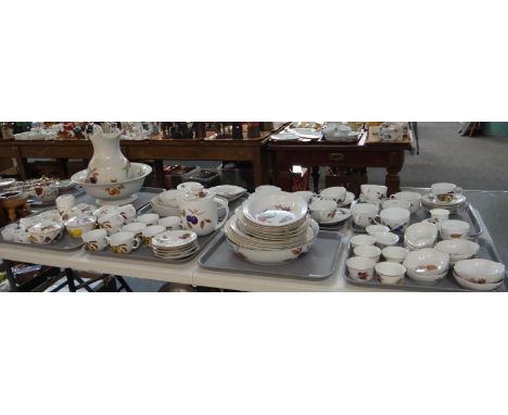 Eight trays of Royal Worcester 'Evesham' design items to include: two handled soup bowls on stands, jug and basin set, oval a