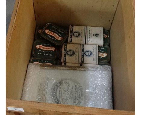 Players Navy Cut board and wooden shipping box with original labelling together with various Players Whisky Brown Flake cigar