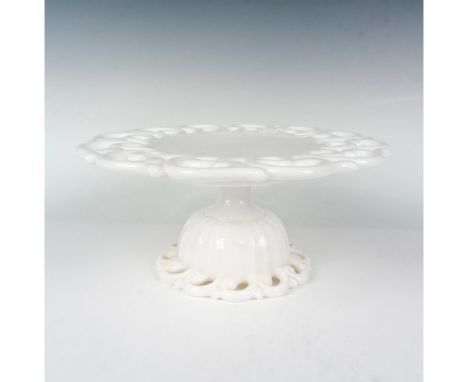 Exquisite vintage Fostoria white milk glass Monroe pattern cake stand with pedestal. Issued: 1954-1965Dimensions: 5.25"H x 11