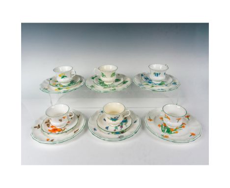 Includes 1 each of Gainsborough, Salisbury, Camelot, Somerset, Devon and Cornwall (6) sandwich plates decorated with floral d