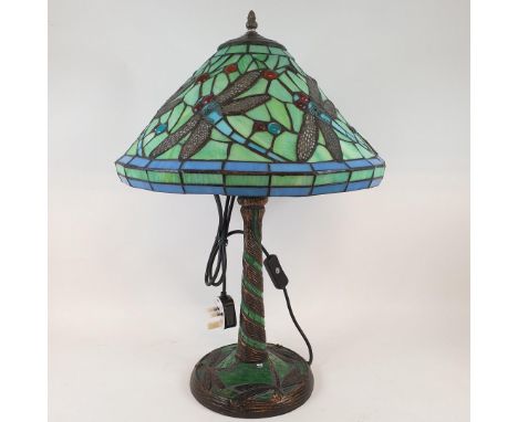A Tiffany style lamp, decorated dragonflies, 55 cm high

Modern 