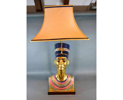 A Limited Edition Table Lamp in the form of Nefertiti by Edoardo Tasca, 50 cms tall