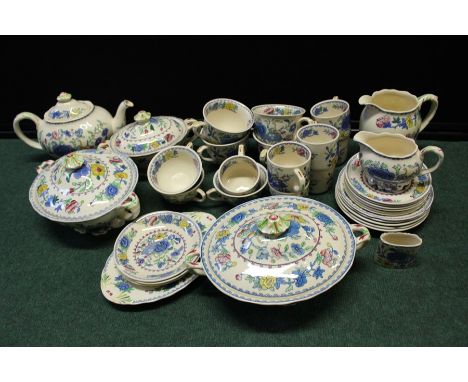 Part service of Masons 'Regency' pattern china, plates.dishes, cups, tea pot, etc, (Qty)