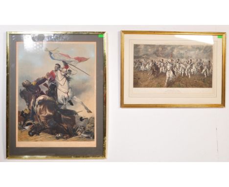 After Henry Thomas Ryall (1811-1867) The 19th century engraving of The Fight for the Standard. 1834. Framed and glazed. Measu
