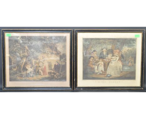 William Ward&nbsp; - A 18th century George IV lithograph engraving by William Ward to depict 'Cottagers' by George Morland. A