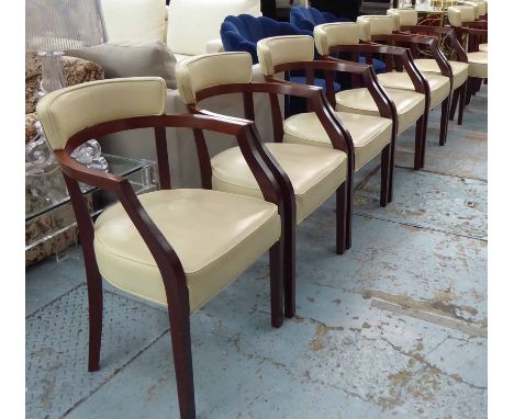 DINING CHAIRS, with arms, a set of ten by Driade, model 'Neoz', designed by Philippe Stark, each 57cm W x 86cm H x 48cm D. (1