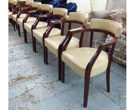 DINING CHAIRS, with arms, a set of ten by Driade, model 'Neoz', designed by Philippe Stark, each 57cm W x 86cm H x 48cm D. (1
