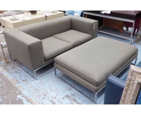 B&amp;B ITALIA SOFA, 177cm L x 66cm H and a B&amp;B Italia Ottoman, 133cm W x 41cm H x 89cm D. (2) (with faults)