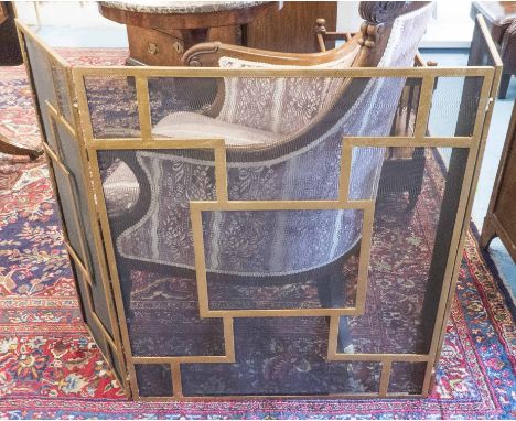 FIRE SCREEN, French Art Deco style, gilt finish, 84cm H.