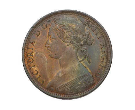 Victoria, Penny 1863, (S.3954); dark toning o/wise About Uncirculated