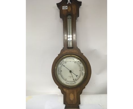 An Edwardian inlaid Mahogany barometer maker Negretti Zambra London. NO RESERVE