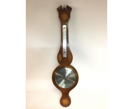 Holborn inlaid mahogany barometer , postage cat D