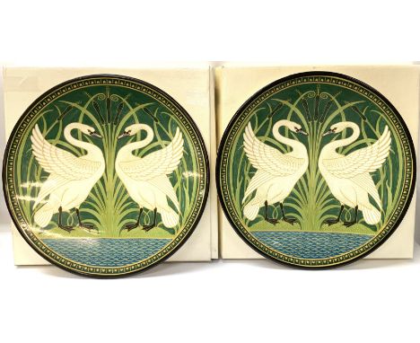 3 Masons Art Nouveau platters titled Swans by Walter Crane. 31.5cm each (D) 2 boxed/1 boxed.