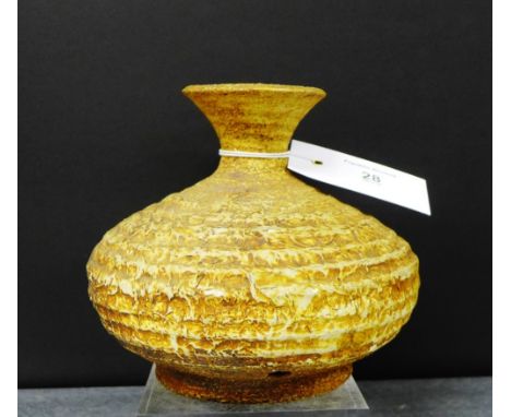 A Waistel Cooper stoneware vase/lamp base, signed to the base, 15cm high