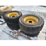 Skid Steer Tires on Wheels 'Set of 4 - Used'