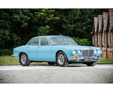 A really lovely example in a pretty, un-Daimleresque hue... The new Series I XJ6-based Sovereign was introduced in October 19