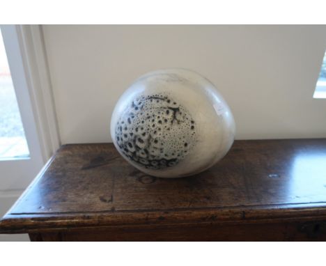 A Sheila Rhodes Lucas ceramic orb/pebble, signed - Height 23cm 