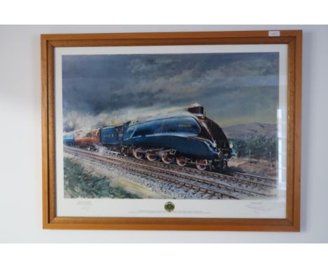 Terence Cuneo signed Limited Edition print 'The Mallard' signed by Norman Newsome - 79cm x 57cm - framed and glazed 
