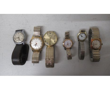 Six watches to include Royce, Avdax, Accurist, Rotary - working in the saleroom, Tissot and Ravel quartz 