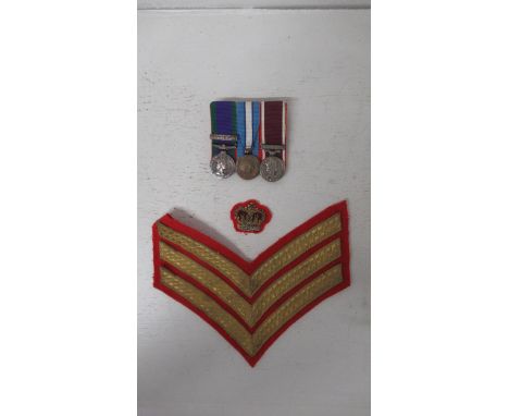 A British Army miniature medal group with Sergeants Insignia 