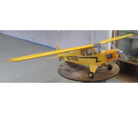 A Flying Scale Model Piper Cub aeroplane, wingspan 185cm - Length approx 120cm 