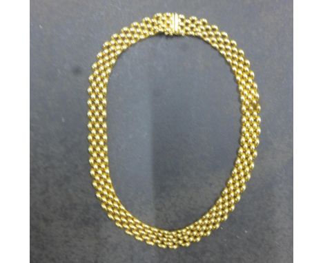A 9ct yellow gold (hallmarked) gate link necklace - 38cm - approx weight 28.9 grams 